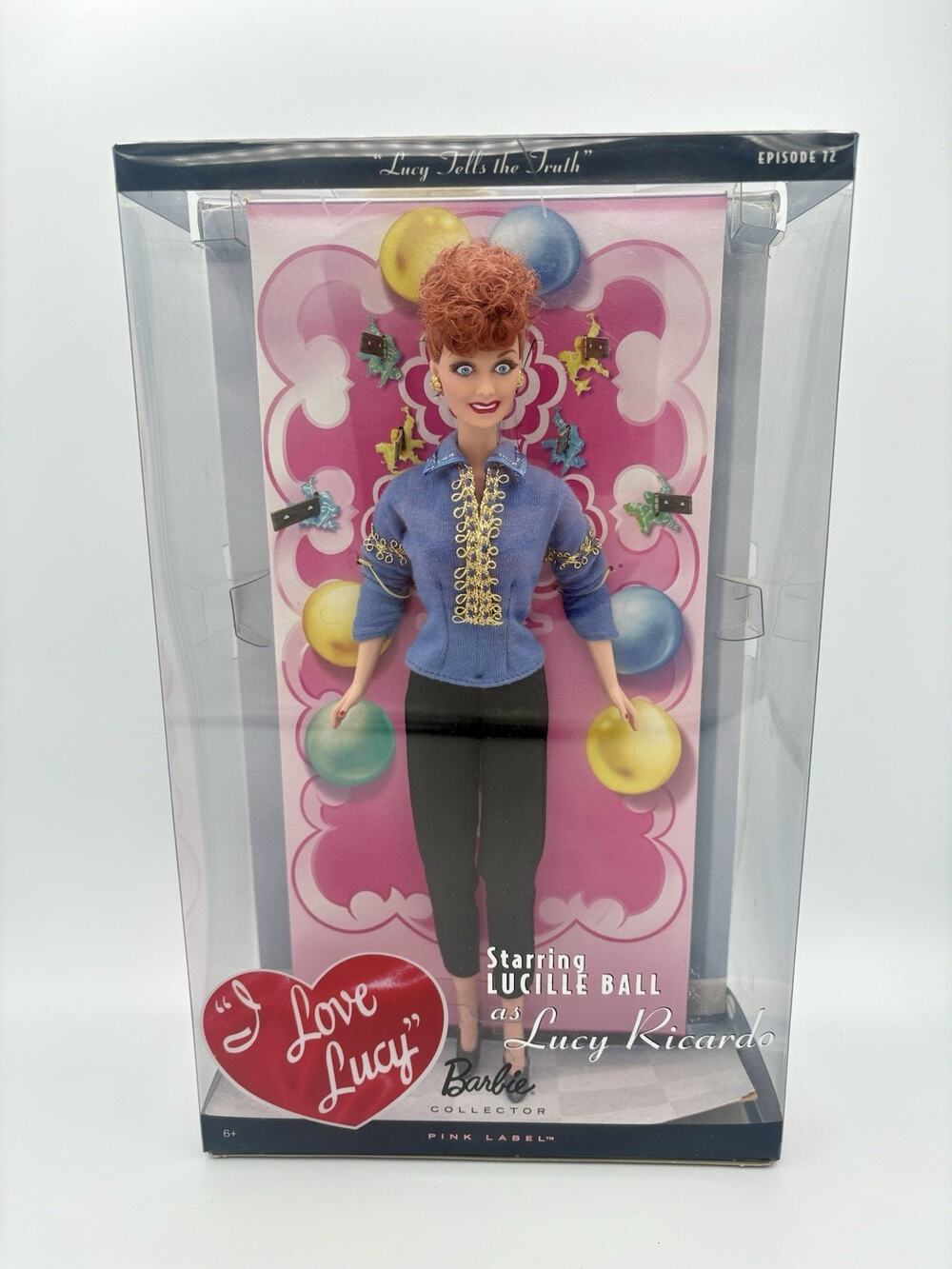 2009 I Love Lucy "Lucy Tells the Truth" Barbie Doll Episode #72 Pink Label - NEW